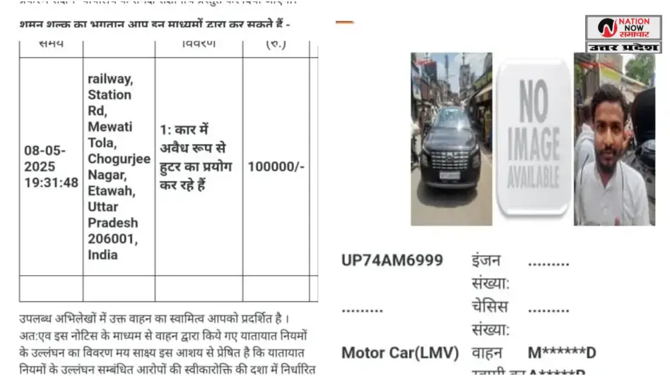 рдЗрдЯрд╛рд╡рд╛ рдкреБрд▓рд┐рд╕ рдкрд░ рдордирдорд╛рдиреА рдХреЗ рдЖрд░реЛрдк: рдЕрд╡реИрдз рд╣реВрдЯрд░ рдХреЗ рдирд╛рдо рдкрд░ рдкрддреНрд░рдХрд╛рд░ рд╕реЗ рдЕрднрджреНрд░рддрд╛, 1.10 рд▓рд╛рдЦ рдХрд╛ рдЪрд╛рд▓рд╛рди- ETAWAH CHALLAN NEWS