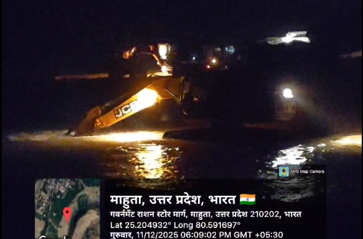 बांदा में दिन-रात मौरंग की लूट, बागै नदी की जलधारा मोड़कर खुलेआम अवैध खनन