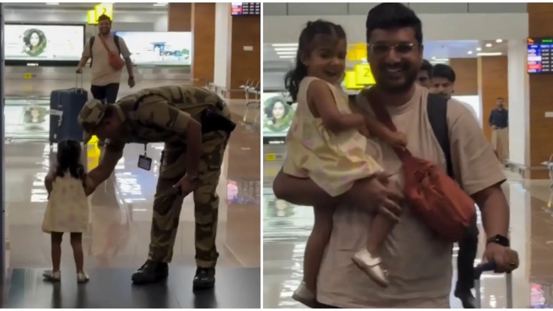 Airport CISF Viral Video : पापा के गले लगने के लिए दौड़ रही बच्ची को सिक्योरिटी ने रोका