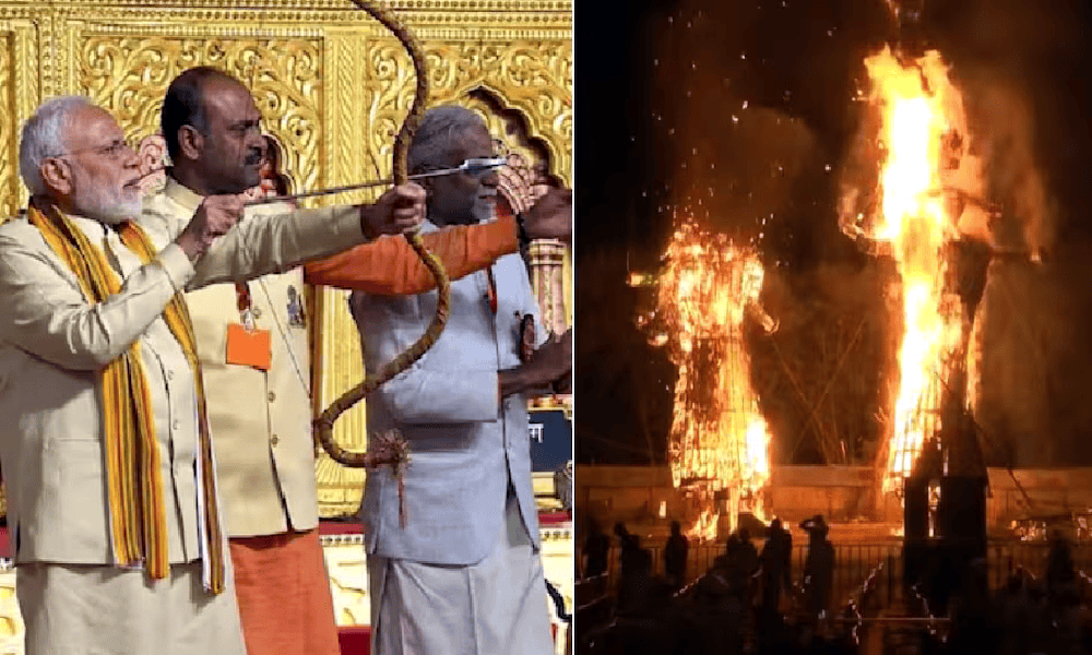 PM मोदी ने तीन तरह के लोगों को बताया देश का दुश्मन, रावण दहन के मंच से इन्हें परास्त करने को कहा
